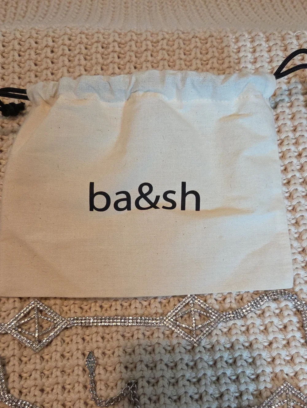 BA&SH BEAH Crystal Embellished Waist Chain Belt - Silver Tone SIZE XS